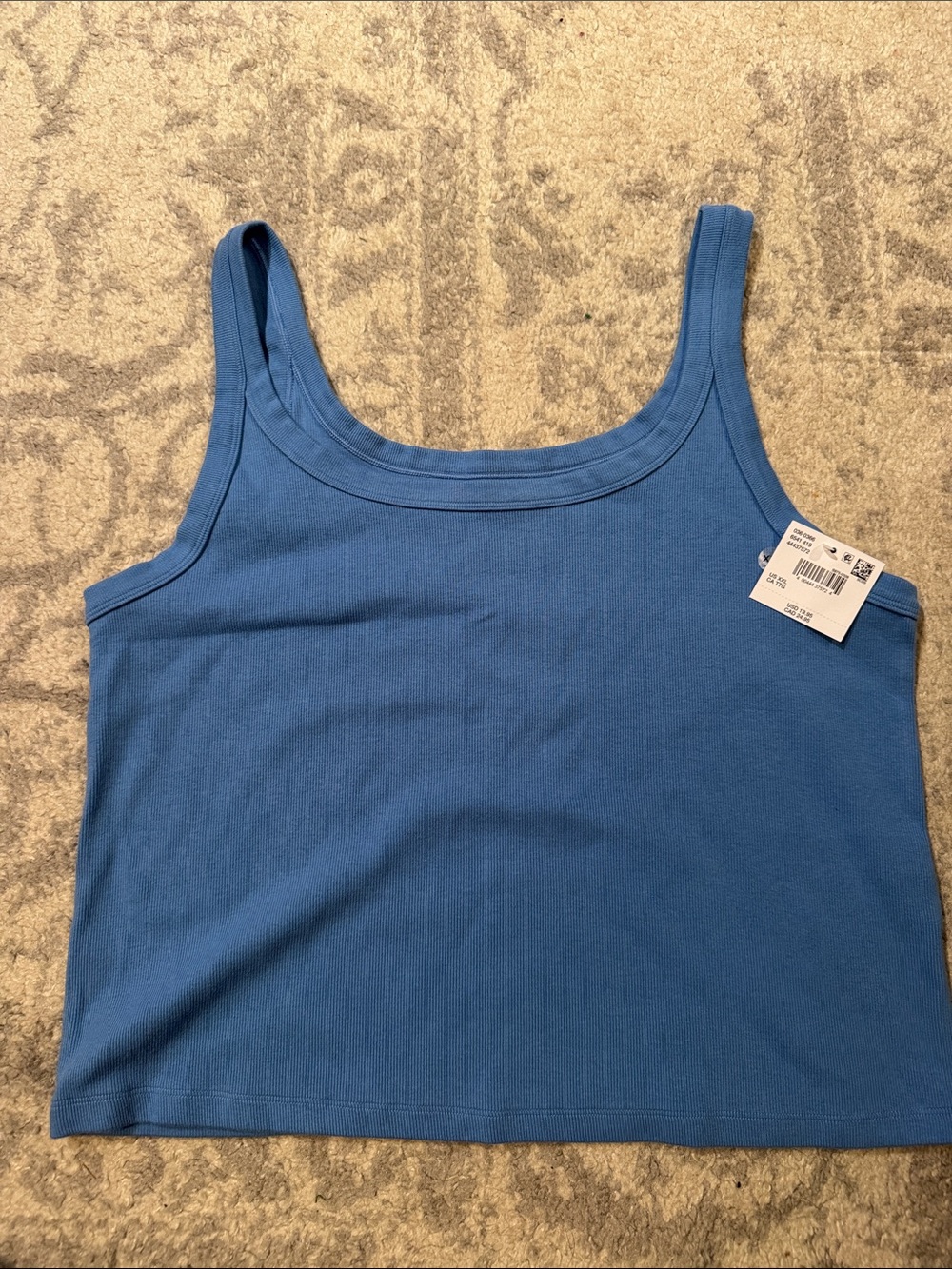 American Eagle Blue Women's Cropped Tank Top - Classic Scoop Neck New